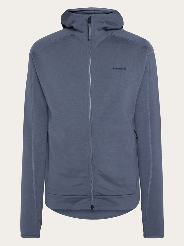 KnowledgeCotton Apparel - MEN Dynamic Wool 320 Fleece hoodie - RWS Fleeces 1226 Vintage Indigo
