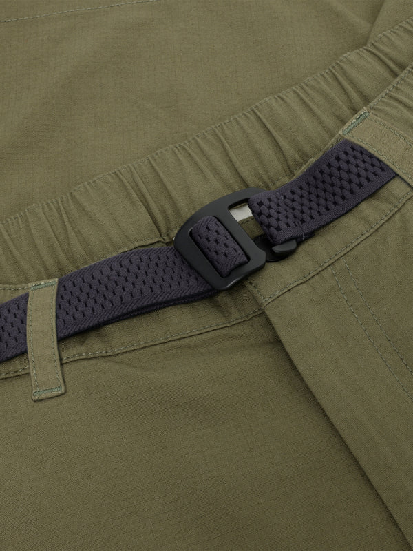 KnowledgeCotton Apparel - MEN FLINT ripstop twill belt cargo shorts - GOTS/Vegan Shorts 1068 Burned Olive