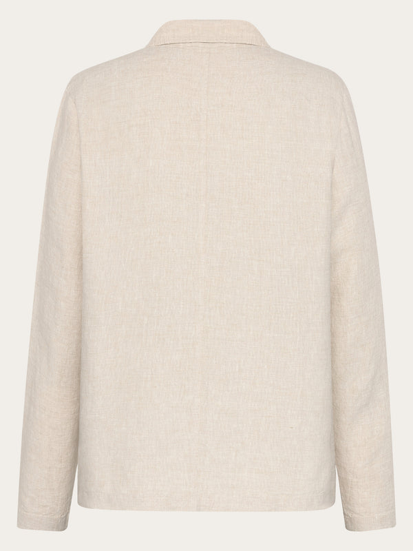 KnowledgeCotton Apparel - MEN Linen overshirt Overshirts 1449 Yarndyed - Light feather gray