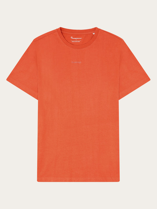 KnowledgeCotton Apparel - MEN Regenerative Organic Cotton Chest Embroidery T-Shirt - GOTS/Vegan T-shirts 1481 Langoustino
