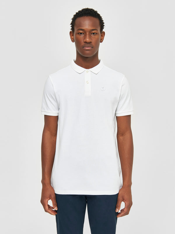 KnowledgeCotton Apparel - MEN Basic badge polo Polos 1010 Bright White