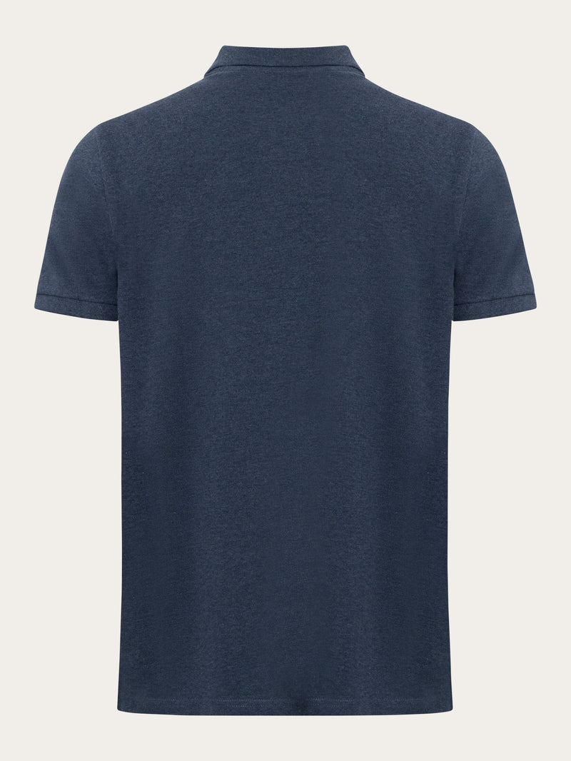 KnowledgeCotton Apparel - MEN Basic badge polo Polos 1257 Insigna Blue melange