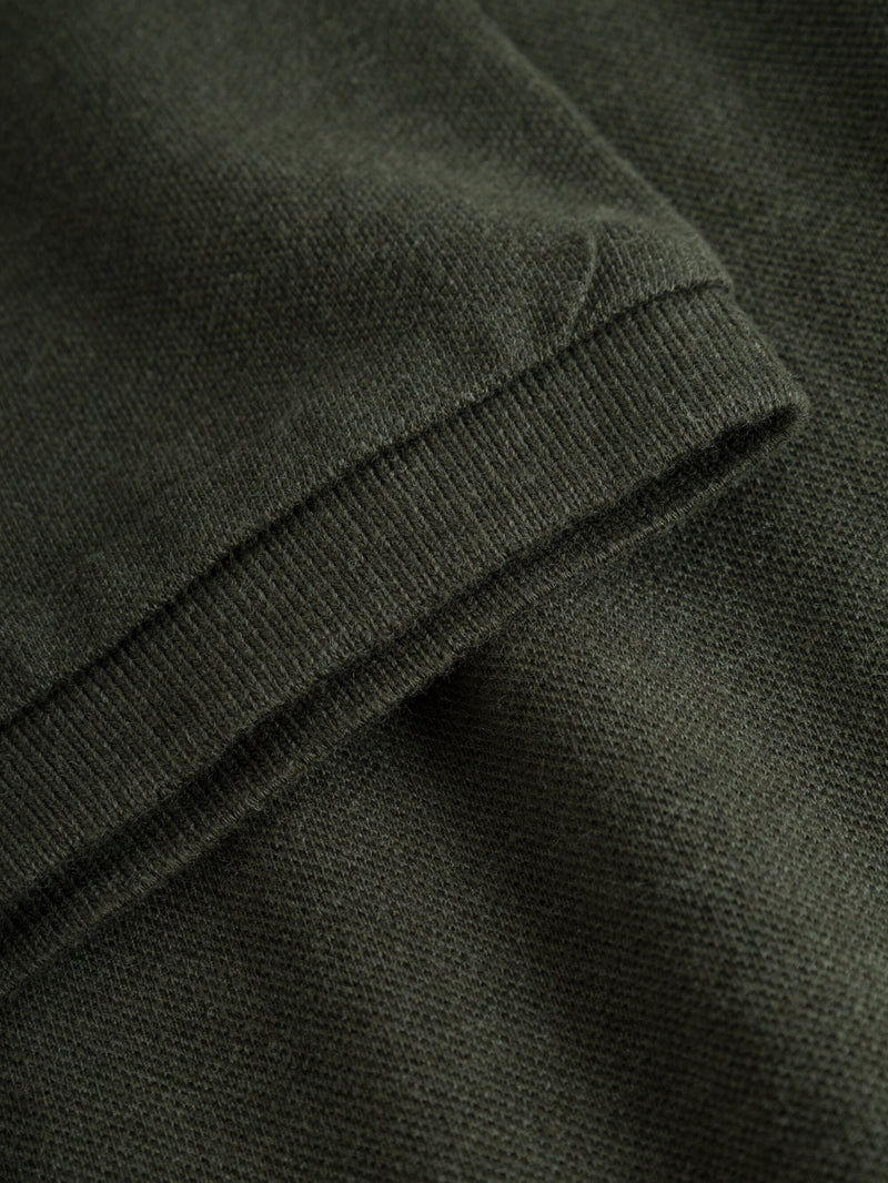 KnowledgeCotton Apparel - MEN Basic badge polo Polos 1318 Green melange