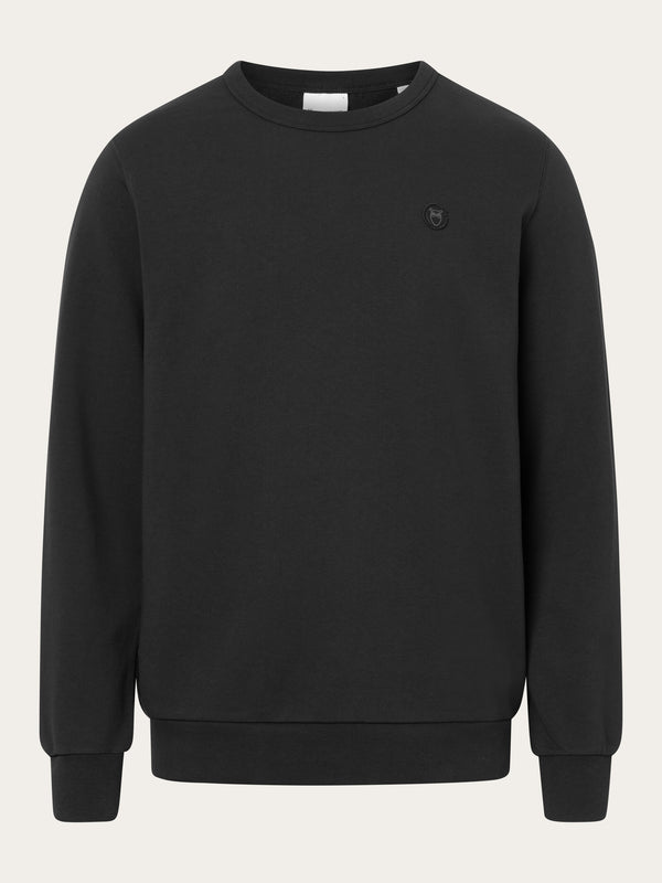 KnowledgeCotton Apparel - MEN Basic badge sweat Sweats 1300 Black Jet