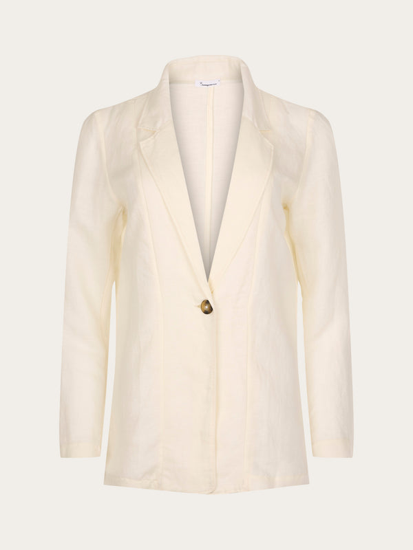 KnowledgeCotton Apparel - WMN Linen mix loose blazer Jackets 1348 Buttercream