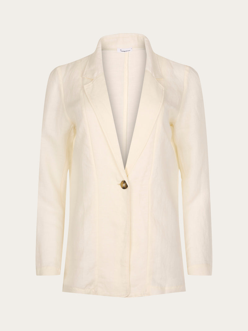 KnowledgeCotton Apparel - WMN Linen mix loose blazer Jackets 1348 Buttercream