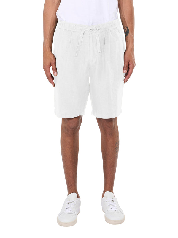 KnowledgeCotton Apparel - MEN Loose Linen shorts Shorts 1010 Bright White